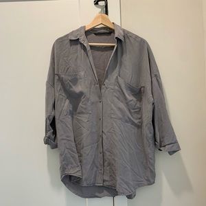 Distressed Zara Trf Button-Down